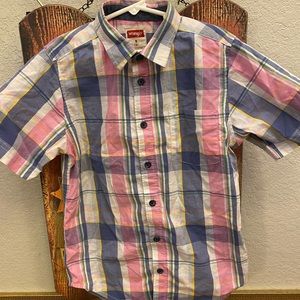 Wrangler boys button up shirt size medium (8)